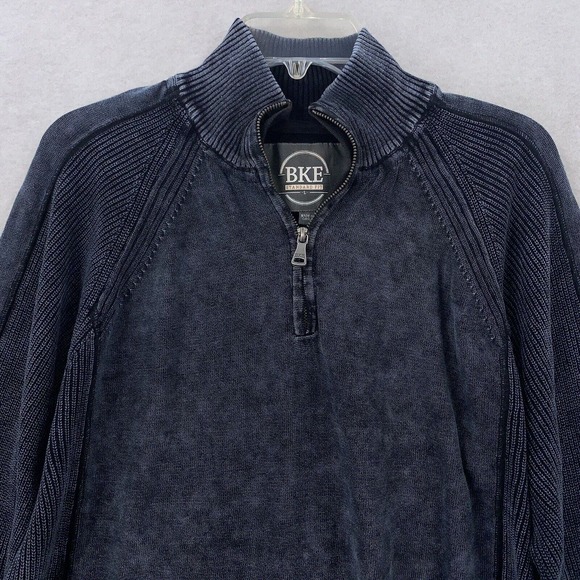 BKE‎ Buckle Dark Gray Blue 1/4 Zip Standard Fit Pullover Sweater Mens XL - Picture 5 of 9